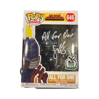 Funko Pop! My Hero Academia All for One Big Apple Collectibles (Autographed by John Swasey + Authenticated)