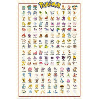 Pokemon Kanto 151 Anime Poster Size 24X36