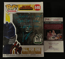 Signed with Quote Funko POP! Animation My Hero Academia All For One [Big Apple Collectibles .com Exclusive]