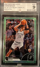 Graded Topps - MAS 9 - 2025 Topps NBA Hoops - Carter Bryant (Green Hoops, 19/75) 181