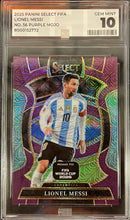 Graded Panini - MAS 10 - 2025 Panini Select Road To FIFA - Lionel Messi (Purple) 56