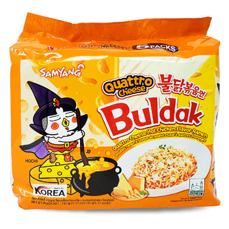 Buldak Spicy Ramen Artificial Chicken Flavor Quattro Cheese (5 Pack)