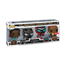 Funko POP! Marvel Black Panther Wakanda Forever  Nakia / Black Panther / Ironheart Mk 2 / Okoye [Glows in the Dark] [Only at Target]