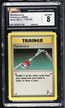 Graded Pokémon - CGC 8 - Base Set 2 (BS2) - Maintenance 112/130