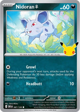 Pokémon - 30th Celebration (30C) - Nidoran ♀ 087/128