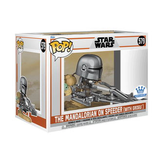 Star Wars The Mandalorian on Speeder With Grogu