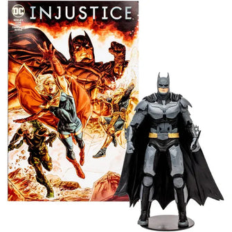 McFarlane Toys - 7-Inch Batman Figure – DC Multiverse Figures – Batman Toys – Collectable Batman Comic Inside – 22 Moving Parts – Collectable Art Card Included Grey,black,yellow 7 Inch